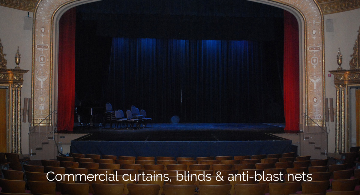 Commercial theatre curtains, tracking and installation, Sussex, Surrey and London